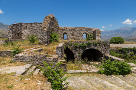 Gjirokaster Albania- 28 June 2014: Gjirokaster castle, UNESCO World Heritage site in south of Albania.のeditorial素材