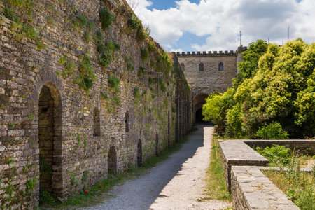 Gjirokaster Albania- 28 June 2014: Gjirokaster castle, UNESCO World Heritage site in south of Albania.のeditorial素材