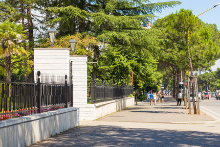 Tirana, Albania- 01 July 2014: Avenue of new Tirana town in beautiful sunny day. Tirana is the...