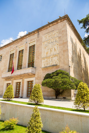 Tirana, Albania- 01 July 2014: National Theater of Opera and Ballet of Albania, the largest theater in the country. Tirana is the capital and most populous city of Albania.のeditorial素材