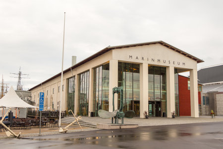 Karlskrona, Sweden - 31 August, 2014: The entrance to the Marinmuseum maritime museum at Stumholmen island.のeditorial素材