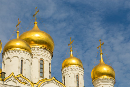 Moscow, Russia- 22 September 2014: View of the Annunciation Cathedral. Museum of the Moscow Kremlin.のeditorial素材