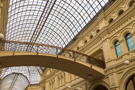 Moscow, Russia- 23 September 2014: Luxurious inside of the GUM, Department Store shopping mall is...