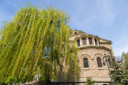 Sofia, Bulgaria- 30 April 2015: View of the Saint Nedelya Church, Eastern Orthodox church the capital of Bulgaria, a cathedral of the Sofia bishopric of the Bulgarian Patriarchate.のeditorial素材