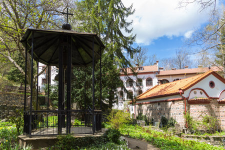 Bell tower at Dragalevtsi Monastery, Vitosha, Bulgaria.のeditorial素材