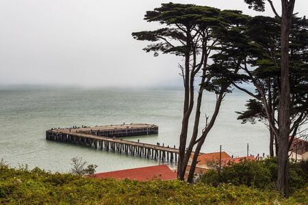 Torpedo Wharf at Golden Gate Bridge, San Francisco, California, USA.の写真素材
