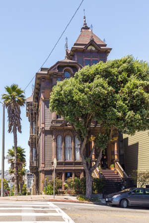 San Francisco, California, USA- 08 June 2015: View of The William Westerfeld House, historic building located at 1198 Fulton Street near Alamo Square.のeditorial素材