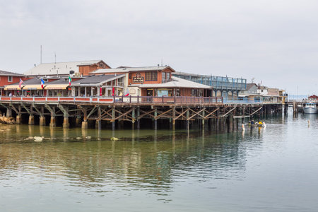Monterey, California, USA - 09 June 2015: View of the pier and Fisherman Wharf, Pacific Ocean coast.のeditorial素材