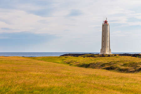 Malarrifsviti, lighthouse and point view on Snaefellsnes Peninsula, western Iceland.の写真素材