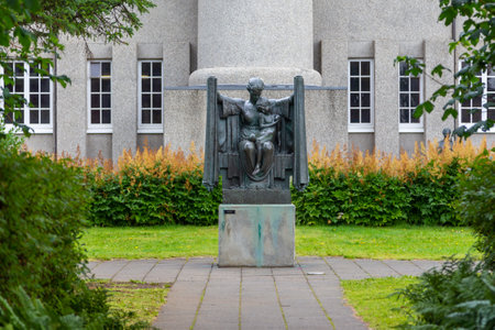 Reykjavik, Iceland- 27 August 2015: Sculpture in the park at The Einar Jonsson Museum, first sculpture in the Iceland.のeditorial素材