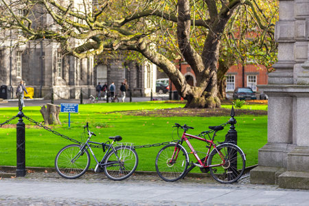 Dublin, Ireland - 10 November 2015: Trinity College officially the College of the Holy and Undivided Trinity of Queen Elizabeth near Dublin.のeditorial素材