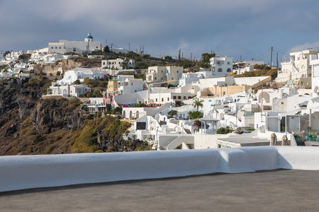 Fira, Santorini Island, Greece- 18 September 2020: The capital of the island is located on the edge of a volcanic caldera.のeditorial素材