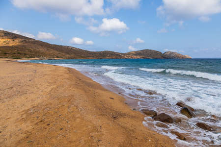 View of the Psathi Beach on the east coastline of Ios Ios. Greece.の写真素材