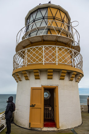 Fraserburgh, Scotland, UK - 05 February 2016: The Kinnaird Head lighthouses, one an original Stephenson Scottish lighthouse. Museum of Scottish Lighthouse.のeditorial素材