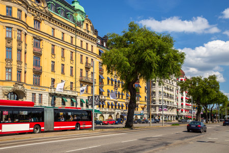 Stockholm, Sweden - 25 June 2016: Scenic view of the center capital city, the Old Town is one of the largest and best preserved medieval city centers in Europe.のeditorial素材