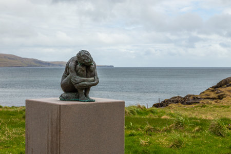 A contemporary sculpture of Frida by Hans Paulie Olsen located in the Skansin fort. Thorshavn, Faroe Islands, Denmark.のeditorial素材
