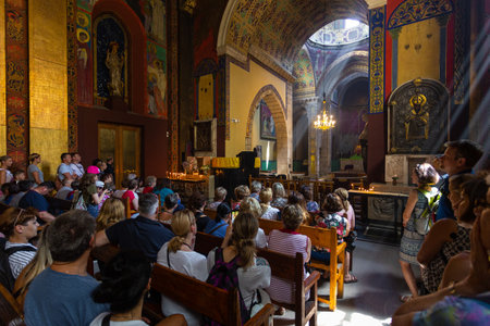 Lviv, Ukraine - 09 June 2018: Interior of the Christianity in the Armenian Cathedral of the...