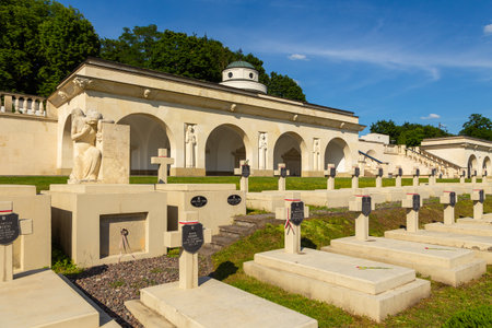 Lviv, Ukraine - 09 June 2018: The Cemetery of the Defenders of Lviv in Lychakiv Cemetery, State History and Culture Museum-Preserve, historic cemetery in Lviv.のeditorial素材