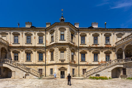 Pidhirtsi, Ukraine - 10 June 2018: Pidhirtsi Castle, residential castle-fortress located in the village of Pidhirtsi in Lviv Oblast, built with brick and stone.のeditorial素材