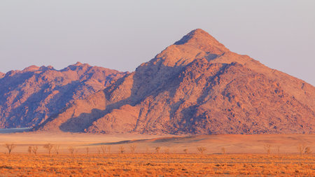 Dunes in the southern part of the Namib Desert in the Namib-Naukluft National Park of Namibia. Beautiful sunset.の写真素材