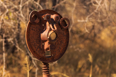 Metal sculpture in Waterberg Plateau National Park, Kalahari, Otjiwarongo, Namibia, Africa.の写真素材