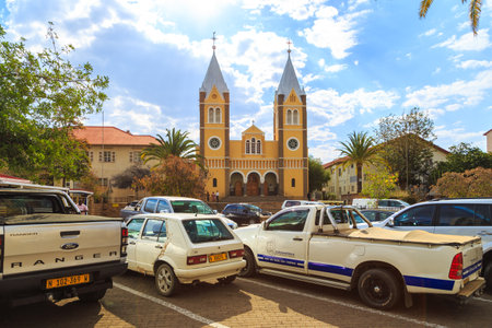Windhoek, Namibia - October 10, 2018: Catholic Saint Mary Church, Cathedral in the capital city.のeditorial素材