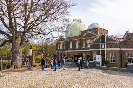 UK, London - 05 April 2019: Royal Observatory, Greenwich, situated on a hill in Greenwich Park in south east London.のeditorial素材
