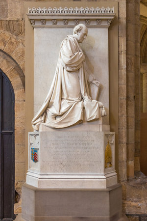 Durham, North East England, UK - April 22, 2019: Interior of the Durham Cathedral. Anglican Cathedral and the central church of the Diocese of Durham.のeditorial素材