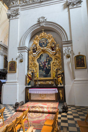Lad, Poland - 01 June 2019: The interior of Post-Cistercian Church of the Virgin and St. Nicholas.のeditorial素材