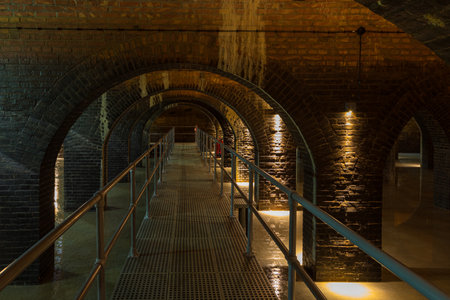 Nave interior of the Old Orunia Water Reservoir, a hydrotechnical monument, the former municipal...