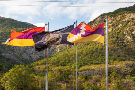 Cacausus Mountain in the background. Artsakh.の写真素材