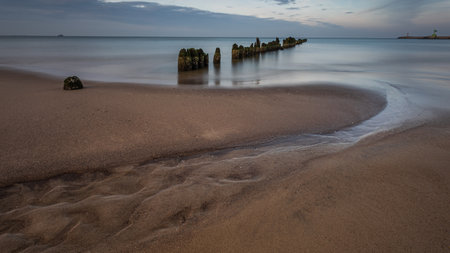 A view of the coast of Gdansk Bay in Gorki Zachodnie. The Baltic Sea, northern Poland.