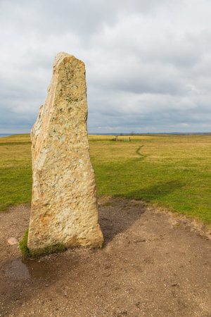 Ales Stenar stone circle, megalithic monument in Scania in southern Sweden.の写真素材