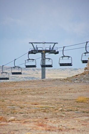 cableway in estrela mountain, portugalの写真素材