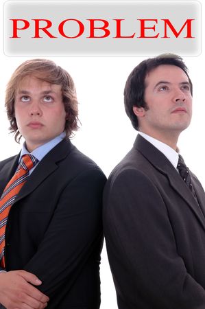two businessman in deep whiteの写真素材