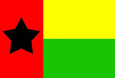 Flag guinea bissau waving with highly detailed textile texture patternの写真素材