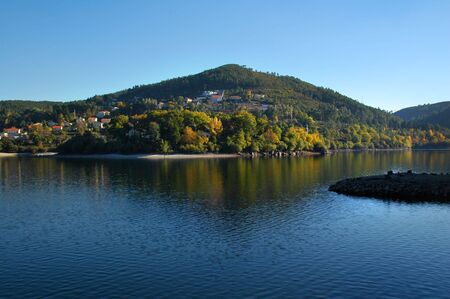 lake in mountain of Geres, in the north of Portugalの写真素材