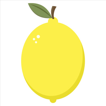 Lemon Fruit in Flat Illustration Isolated on White Backgroundのイラスト素材