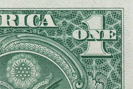 One Dollar bills, Usa Money currency.. Closeup 1 Dollar Banknote. United States of America Currency.の写真素材