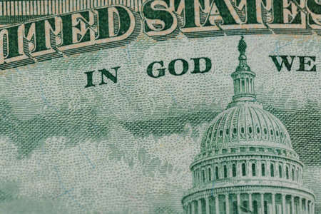 One Hundred Dollar Banknote. Closeup of 100 USD bill. American money. USA Currency, Cash Money as...