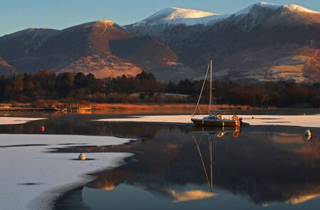 Mountain lake and reflectionの写真素材