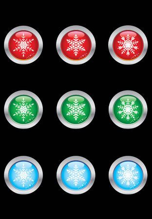 Snowflake button setのイラスト素材