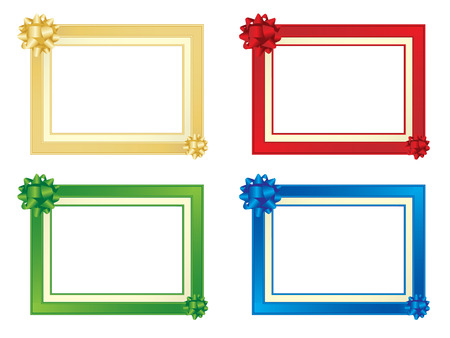 Set of four frames with bowsのイラスト素材