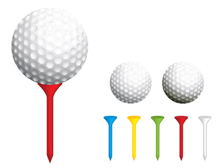 Golf ball and tee illustrationのイラスト素材