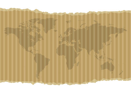 World map on cardboard backgroundのイラスト素材