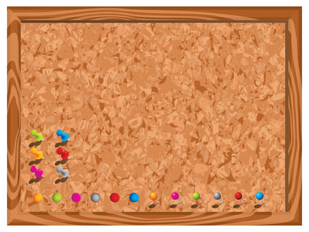 Blank corkboard with pinsのイラスト素材