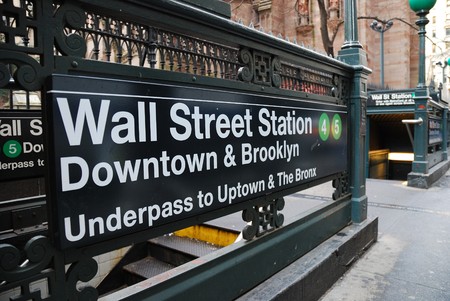 New York City Wall Street subway Stationの写真素材