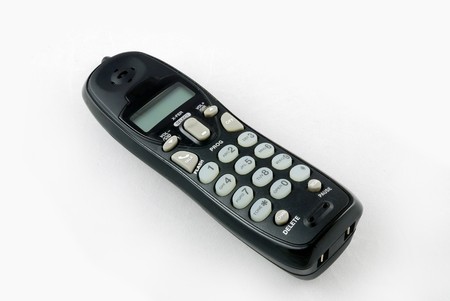 cordless phone closeup with white backgroundの写真素材