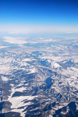 Aerial View of Snowy  Mountain.の写真素材
