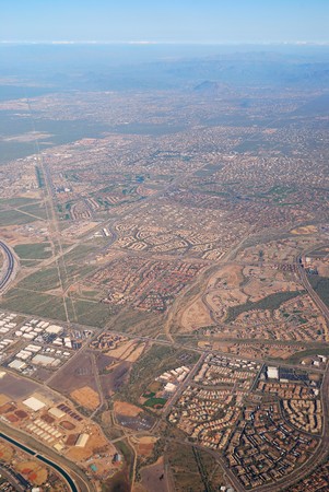 Aerial View of Phoenix City, Arizona.の写真素材